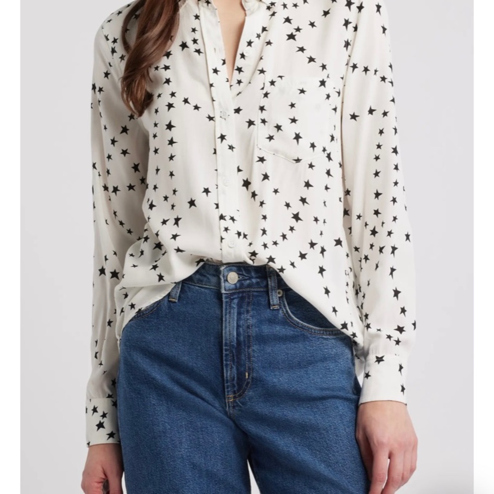 Kathryn Star Print Button-Up Shirt